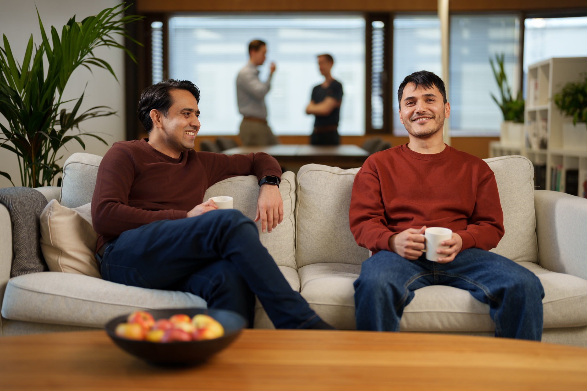 Kumorion engineers in conversation at the Espoo office